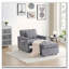 Fauteuil club en velours d'appoint convertible-1824355633