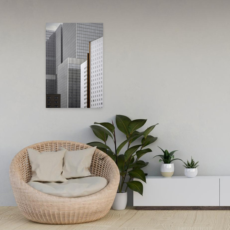 Art mural contemporain de la ville, architecture abstraite, tour, H 24 po x l 16 po