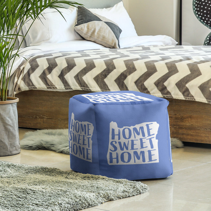 Repose-pieds cube the home oregon, H 13 po x l 13 po x P 13 po, bleu