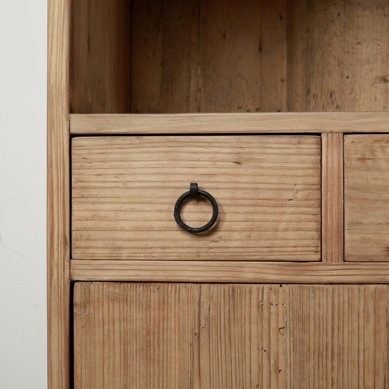 Approx. High Reclaimed Pine Shelf with Three Drawers