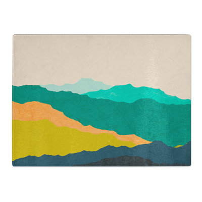Nordic Minimalist Landscape No.1  Glass Chopping Board