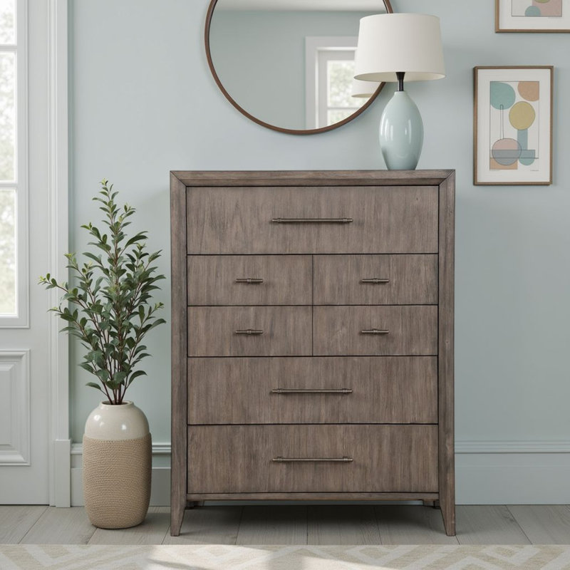 Commode Iknoor, aucun assemblage requis, finition grège fumée