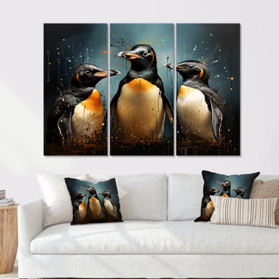 Chill and Chic Penguins - Penguin, ensemble d'art sur toile