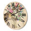 Horloge murale loup avec fleurs en bois-63902737