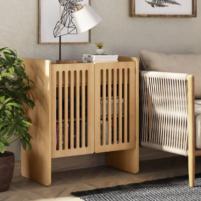 Farmhouse 2 Door Wooden Storage Cabinet With Drawer