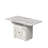 47" Wood Folding Dining Table with storage rack and cabinet, Removable Entryway Table with 6 Wheels, White Marble Color Kitchen Island, Side Table and Coffee Table Versatile Table Space Saving