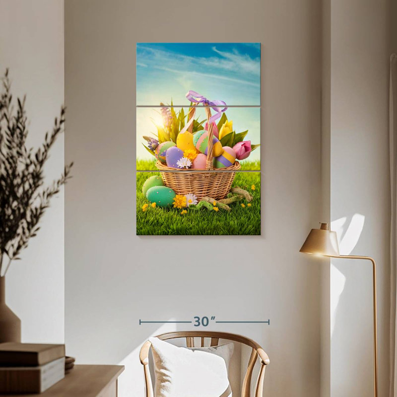 Lelend Basket Of Easter Eggs, 57" H x 36" W