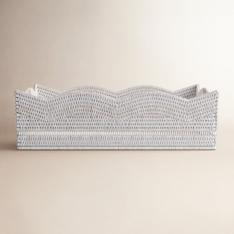 Plateau de repose-pieds / table basse Landry, Blanc délavé, H 6 po x l 20 po x P 16 po