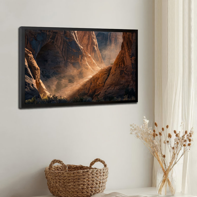 «Orange Sandstone Canyon Formation», art mural sur toile Misty Light, 12"H x 18"W