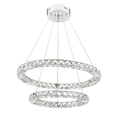 2-Light Crystal LED Chandelier
