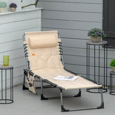 Chaise longue pliante rembourrée