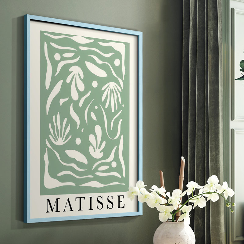 Matisse CLXXXIV Framed Print - Solid Wood, Blue, 10" H x 8" W