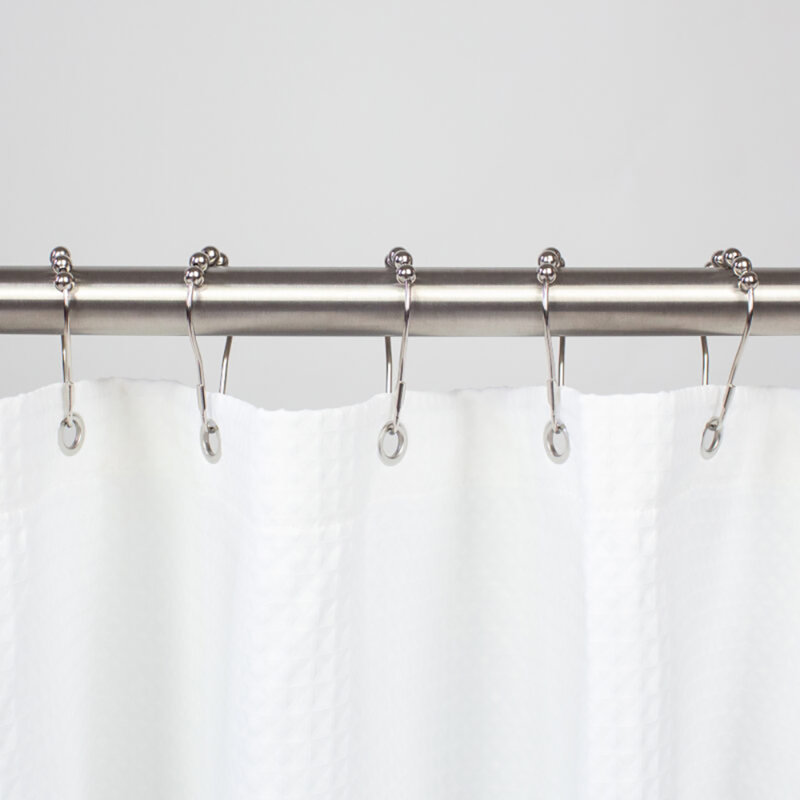 Adjustable Curved Shower Rod Brushed Nickel, Brushed Nickel