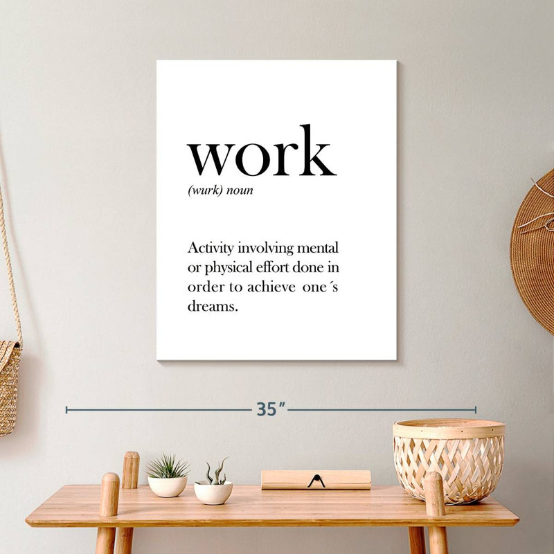" Work Definition " Print, 25" H x 20" W x 1.25" D
