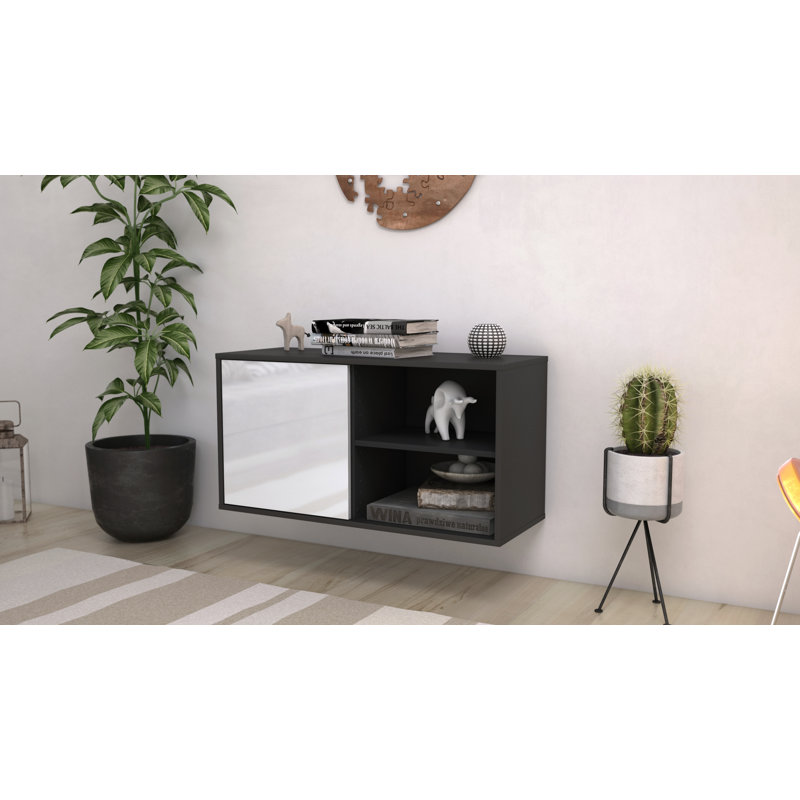 Hardwicke Unfinished Floating TV Stand, High Gloss White