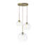 Luminaire suspendu sphérique moderne en verre transparent à 3 lumières