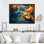 «Orange Orange and Blue River Serene Journey III», art mural abstrait à l'encre liquide