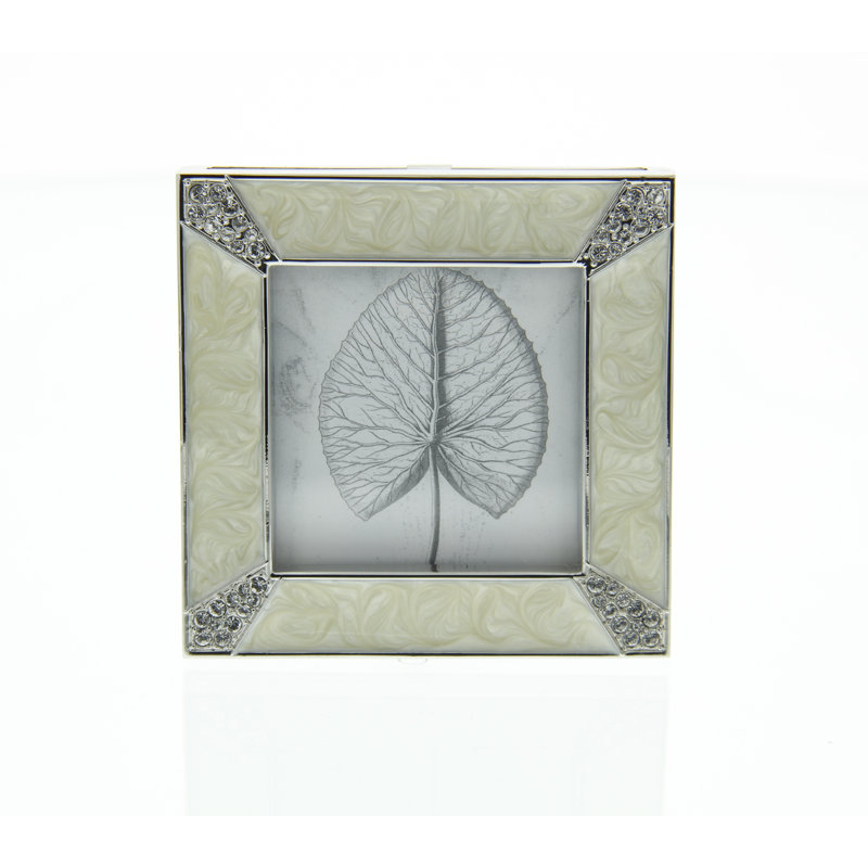 Leland Pavé Corner Square Picture Frame, Crystal Pearl