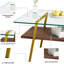 Table basse moderne avec cadre en verre et en métal transparent pour salon