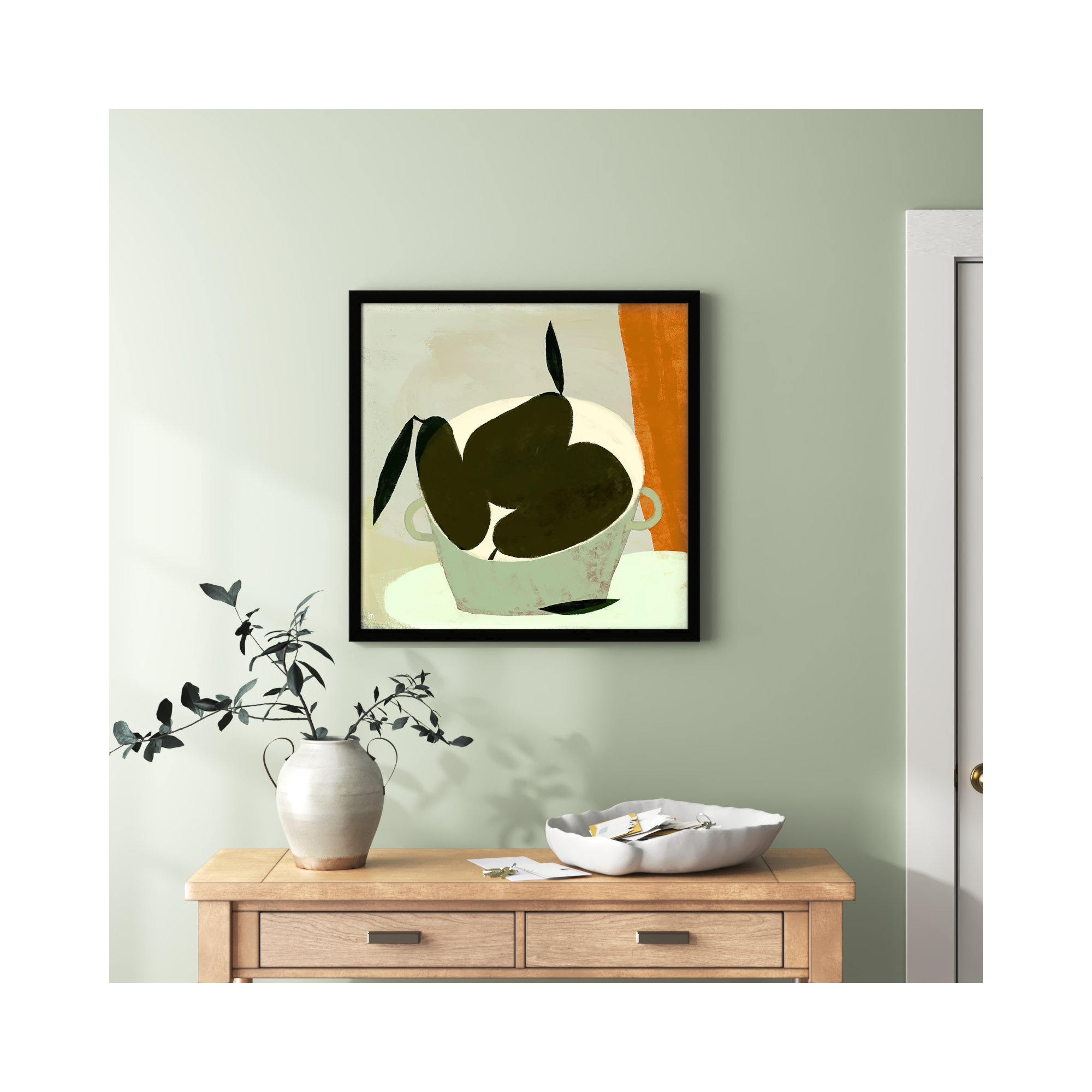 Three Pears by StudioM, 30" H x 30" W x 1.25" D, Black