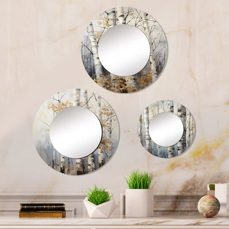 Miroir mural rond en aluminium Huerres