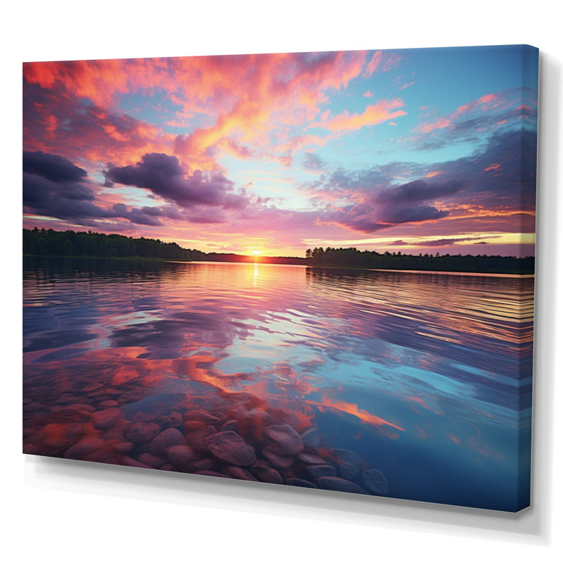 Sunset Cotton Candy Skies I - Landscapes Wall Decor, H 34 po x l 44 po x P 1,5 po, Toile tendue