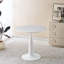 Table de salle à manger multifonctionnelle moderne de 31,5 pouces avec plateau en MDF blanc, style Mid-Century pour la cuisine et le salon