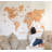 3D Wooden World Map Gold