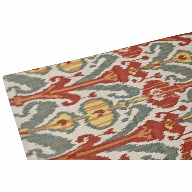Hand Knotted Wool Area Rug in Green And Brown