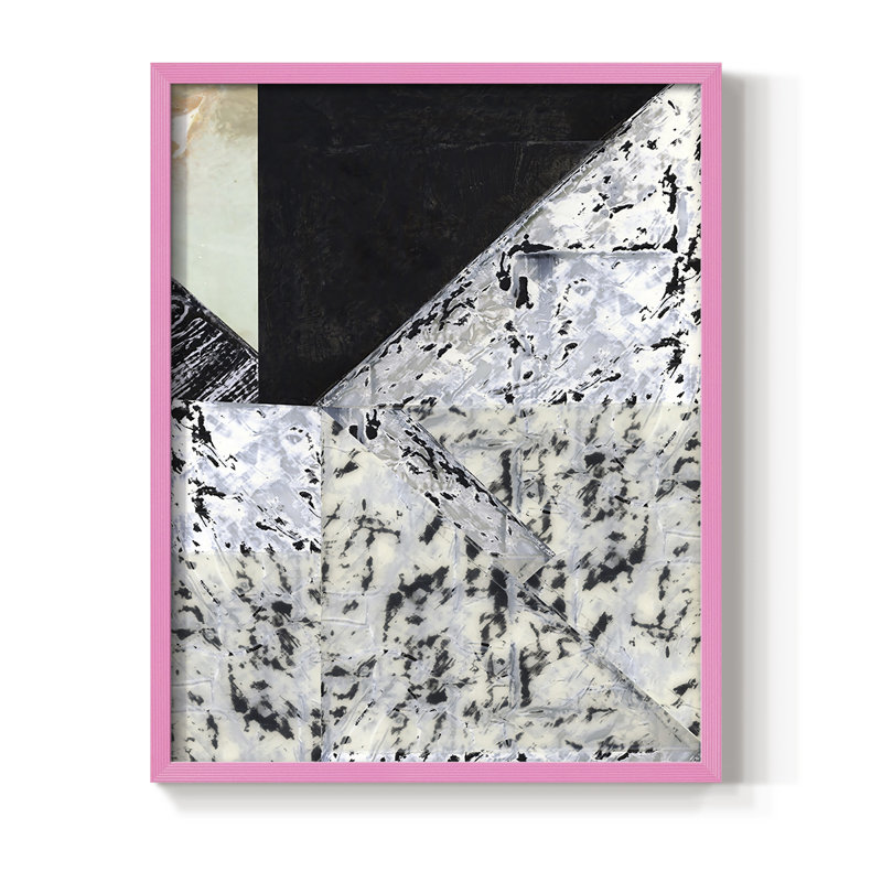 «Tiles & Texture Abstract Angles II», reproduction encadrée - bois massif, Rose, H 10 po x l 8 po