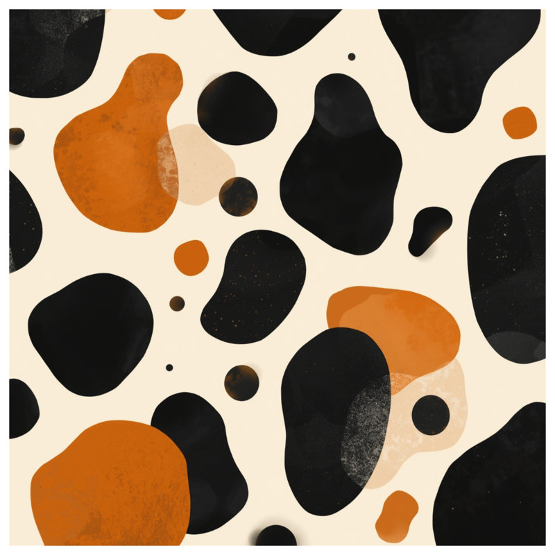 Abstract Black Shapes Wall Tapestry - Abstract Shapes Wall Decor, 104in H x88 with 4 Grommets