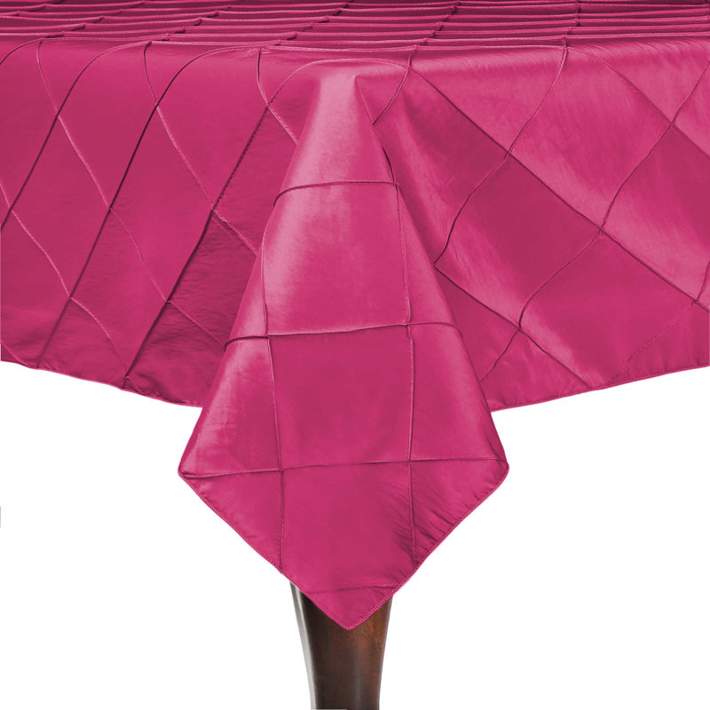 Embroidered Pintuck Taffeta Tablecloth Watermelon, 3, 60" Square