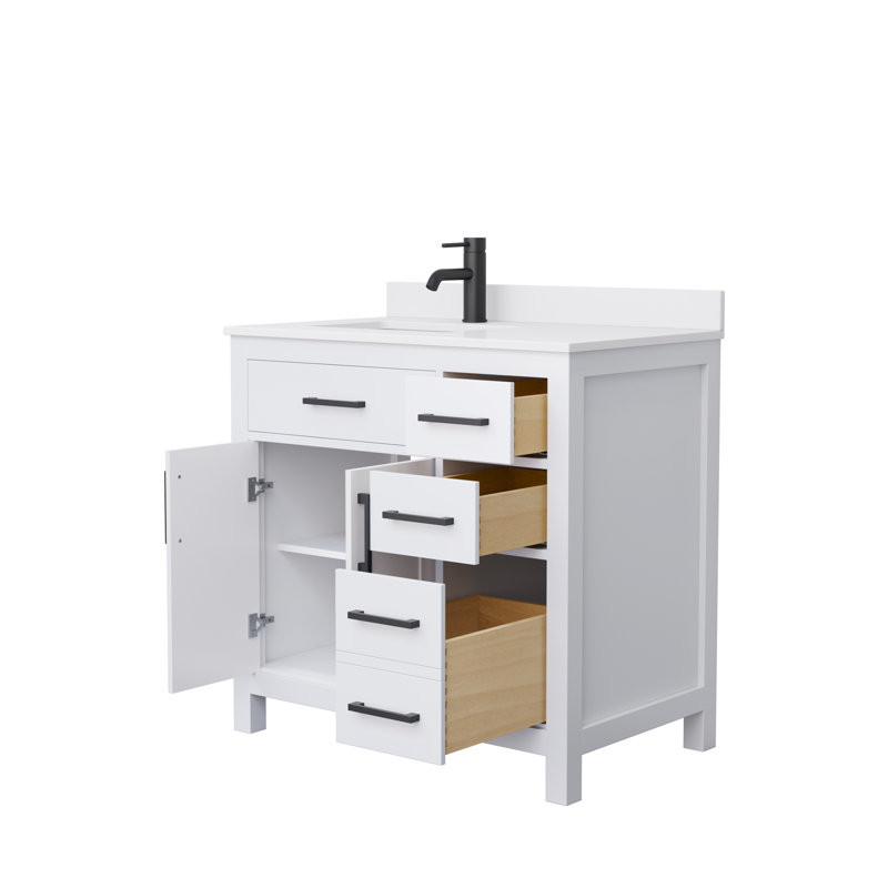 Beckett 36" White Freestanding Single Bathroom Vanity with Marble Top