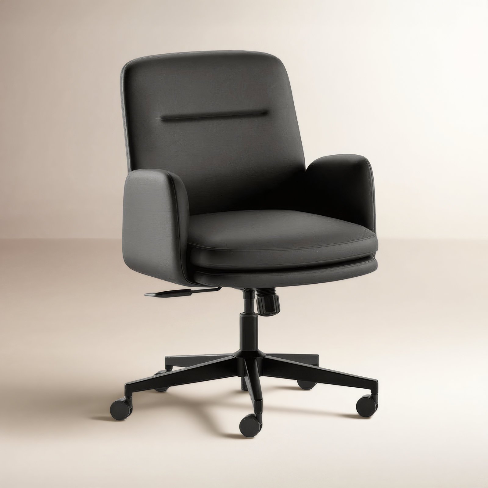 Leather Office Chair with Lumbar Support, 36"