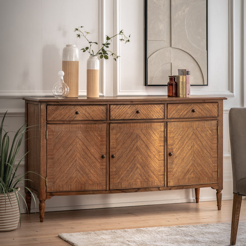 Cleston 170cm Solid Wood Sideboard, Beige