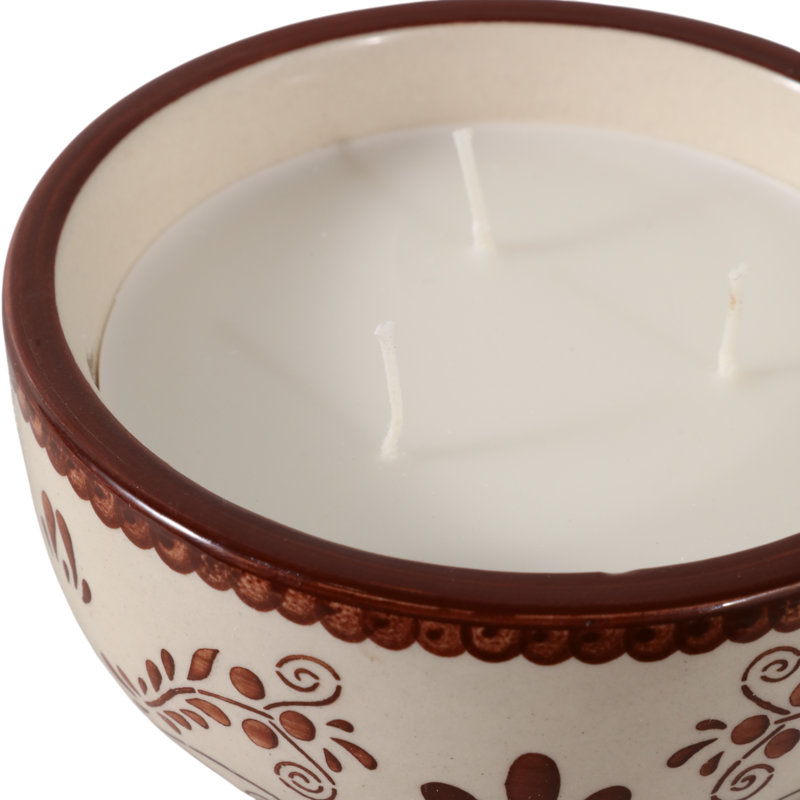 Bougie parfumée douillette avec motif peint à la main