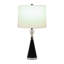 Lampe de table moderne en cristal pour décoration de chambre à coucher - Lampe de chevet ou de bureau élégante pour le salon ou les petites tables d'appoint - 27 po, blanc et noir