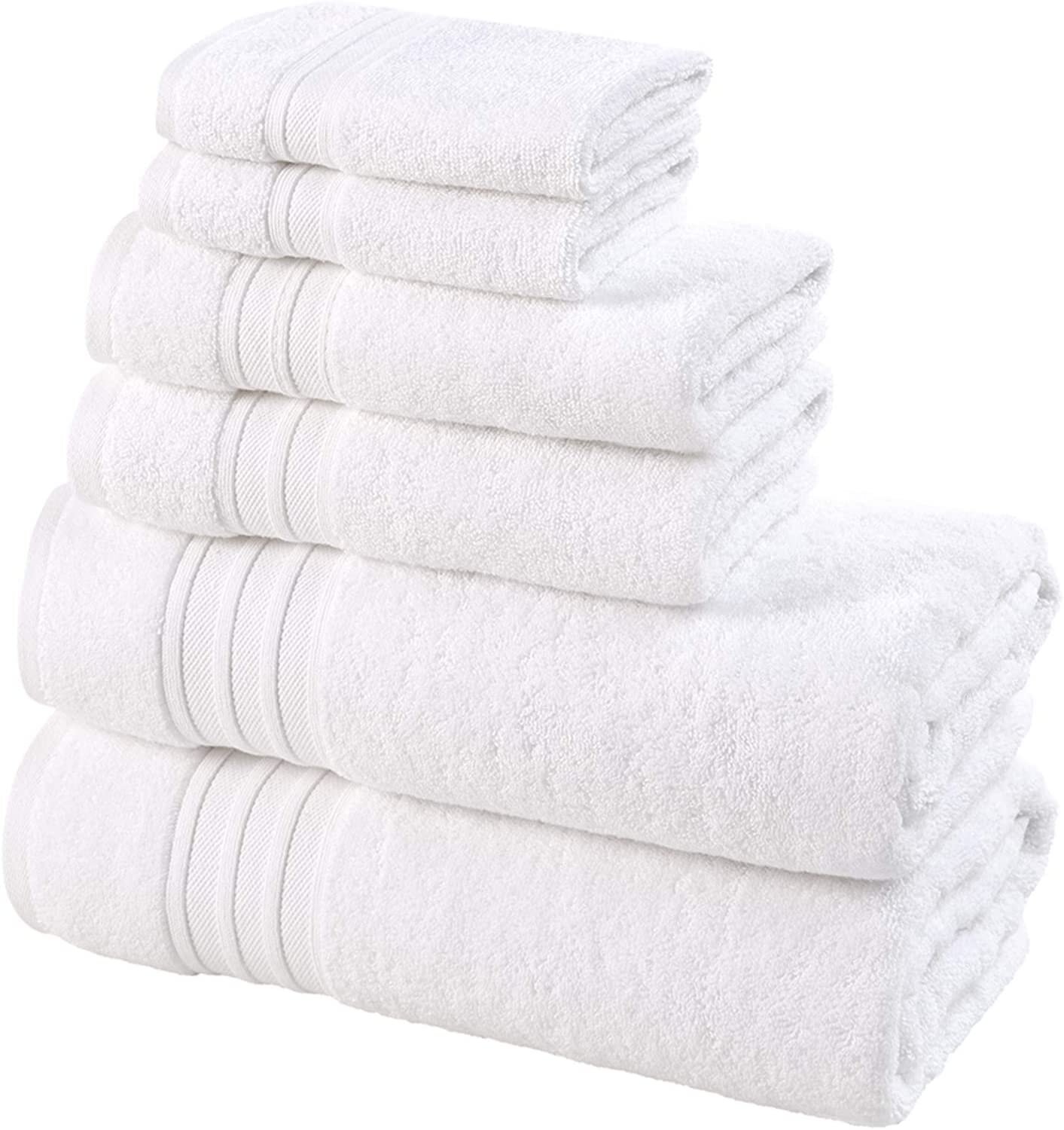 Bathroom Towel Set 4 Pack, Hotel Spa Quality, Super Soft Feel Towels,  Highly Absorbent, Luxury Turkish Fluffy Towels, Genuine Cotton 