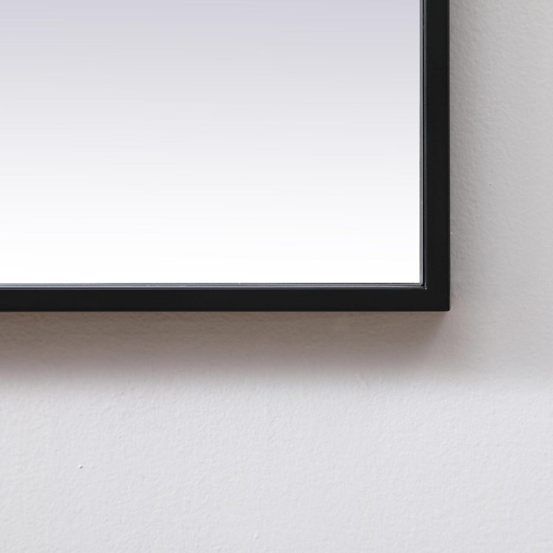 Valparaiso Metal Square Wall Mirror, 48"  x 48" , Black