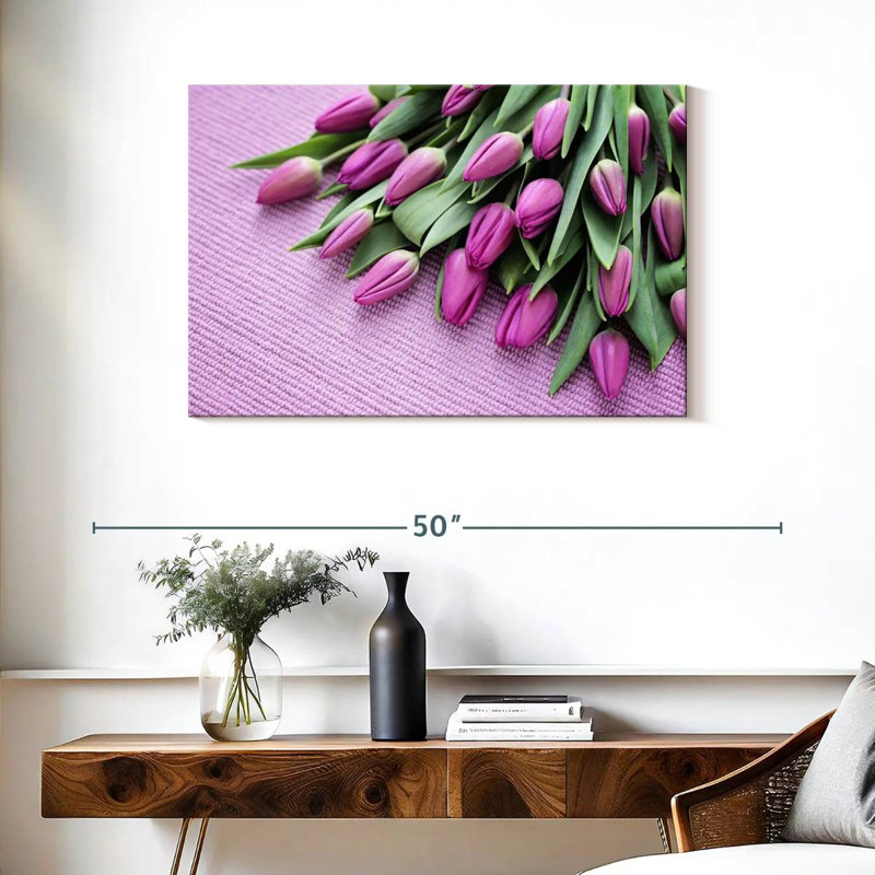 Harnek Purple Tulips, 24" H x 36" W