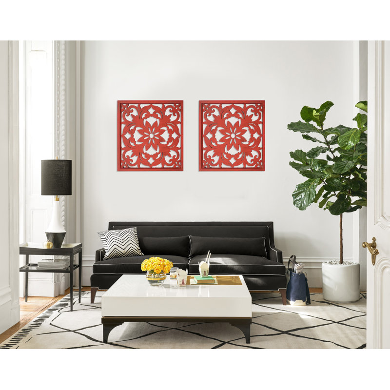 Décoration murale plaque florale rétro