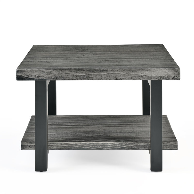 Four Leg Coffee Table with Storage, Slate Grey