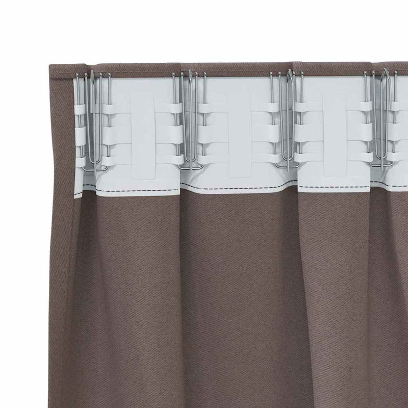 Blackout Curtain Pair, 225cm Width x 140cm Drop, Dark Brown