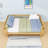 Wooden Platform Bed with Low Design and Slats-474777692-474777682