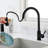 Contemporary Kitchen Sink Faucet With Pull-Out Spray, Matte Black Stainless Steel, Practical And Stylish For Modern Kitchens Pull Out In Black, Enhances Style Of Your