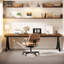 Bureau d'ordinateur très long double 78,74 "avec pieds en métal uniques Dolliver)-701571094