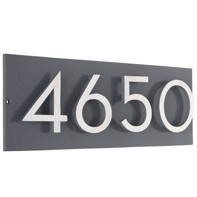 Plaque d'adresse horizontale flottante 4 po (4 chiffres)