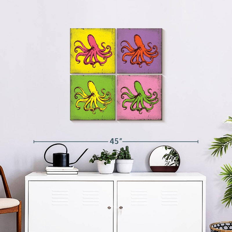 Pieuvre rétro Brampt, H 26 po x l 26 po