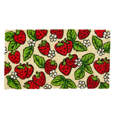 Strawberry Garden Coir Door Mat