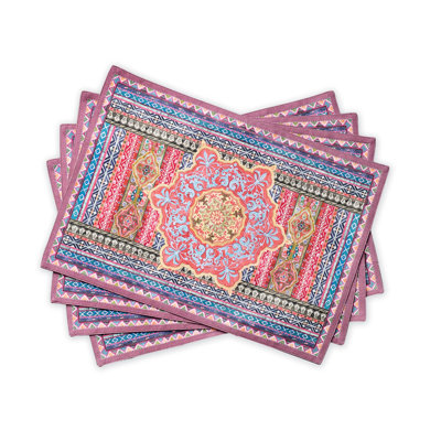 Maison d'Hermine Ispahan 100 % coton Ensemble de table 4 - 13 po x 19 po